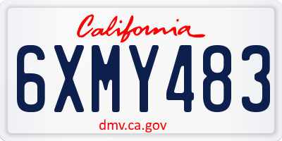 CA license plate 6XMY483