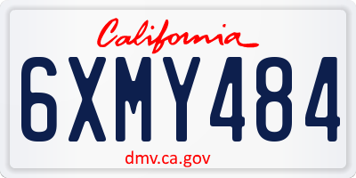 CA license plate 6XMY484