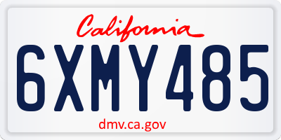 CA license plate 6XMY485