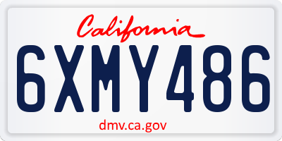 CA license plate 6XMY486