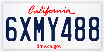 CA license plate 6XMY488