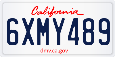 CA license plate 6XMY489