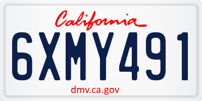 CA license plate 6XMY491