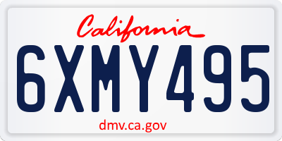 CA license plate 6XMY495