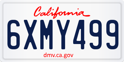 CA license plate 6XMY499