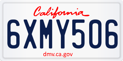CA license plate 6XMY506