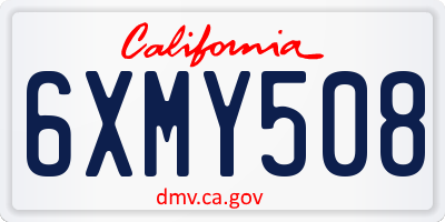 CA license plate 6XMY508