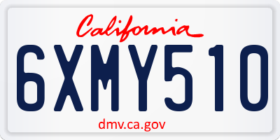 CA license plate 6XMY510
