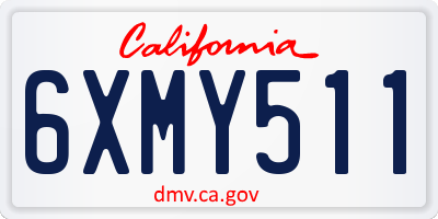 CA license plate 6XMY511