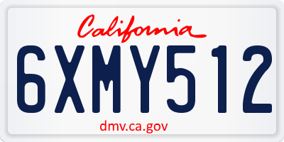 CA license plate 6XMY512