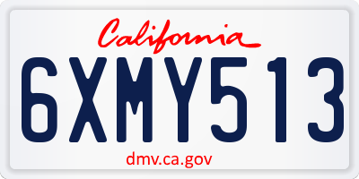 CA license plate 6XMY513