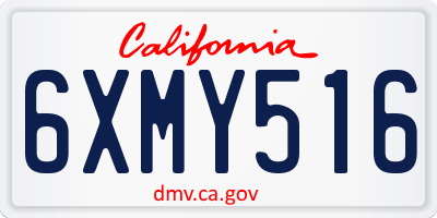 CA license plate 6XMY516