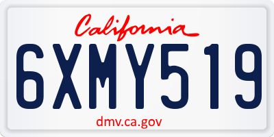 CA license plate 6XMY519