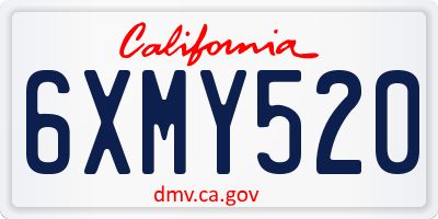 CA license plate 6XMY520