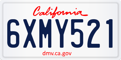 CA license plate 6XMY521