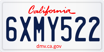 CA license plate 6XMY522