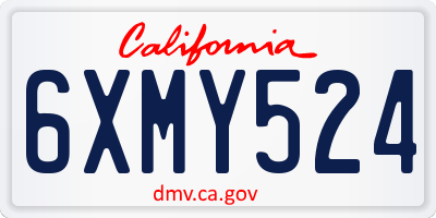 CA license plate 6XMY524