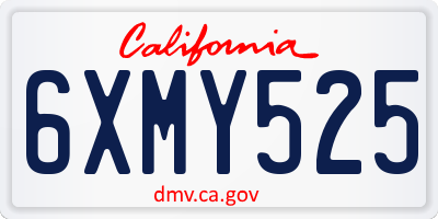 CA license plate 6XMY525