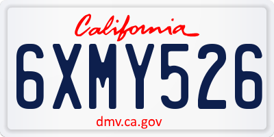 CA license plate 6XMY526