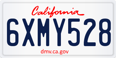 CA license plate 6XMY528