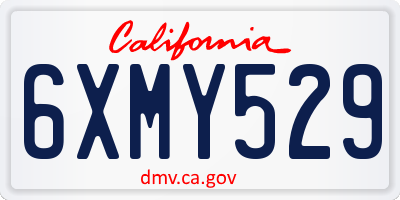 CA license plate 6XMY529