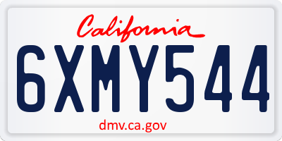 CA license plate 6XMY544