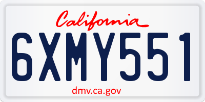 CA license plate 6XMY551