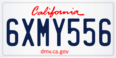 CA license plate 6XMY556