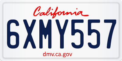 CA license plate 6XMY557