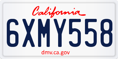 CA license plate 6XMY558