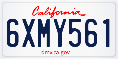 CA license plate 6XMY561