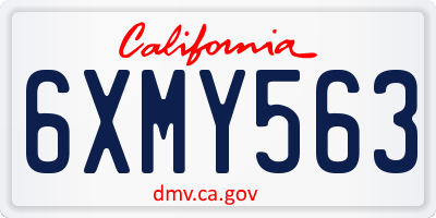 CA license plate 6XMY563