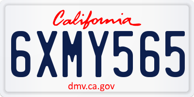 CA license plate 6XMY565