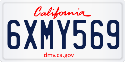 CA license plate 6XMY569