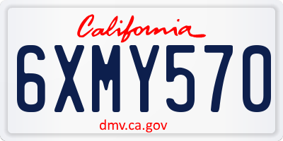 CA license plate 6XMY570