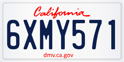 CA license plate 6XMY571