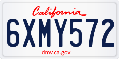 CA license plate 6XMY572