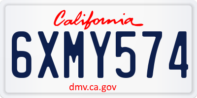 CA license plate 6XMY574