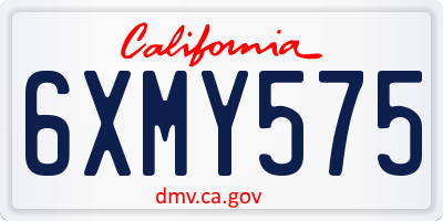 CA license plate 6XMY575