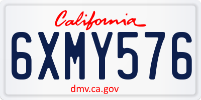 CA license plate 6XMY576