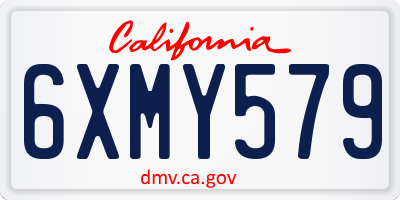 CA license plate 6XMY579