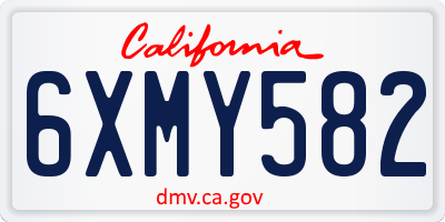 CA license plate 6XMY582