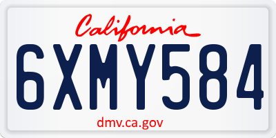 CA license plate 6XMY584