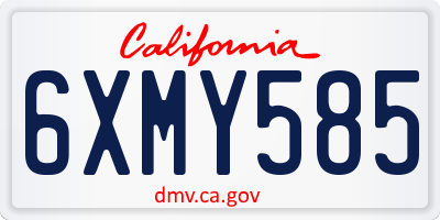 CA license plate 6XMY585