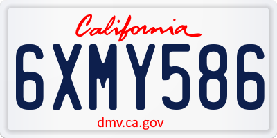 CA license plate 6XMY586