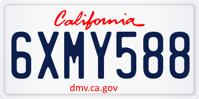 CA license plate 6XMY588