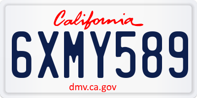 CA license plate 6XMY589