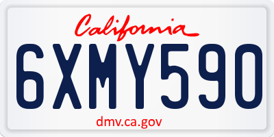 CA license plate 6XMY590