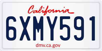 CA license plate 6XMY591