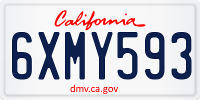 CA license plate 6XMY593